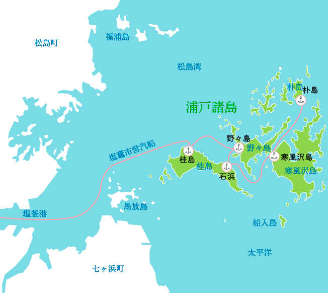 浦戸諸島の地図